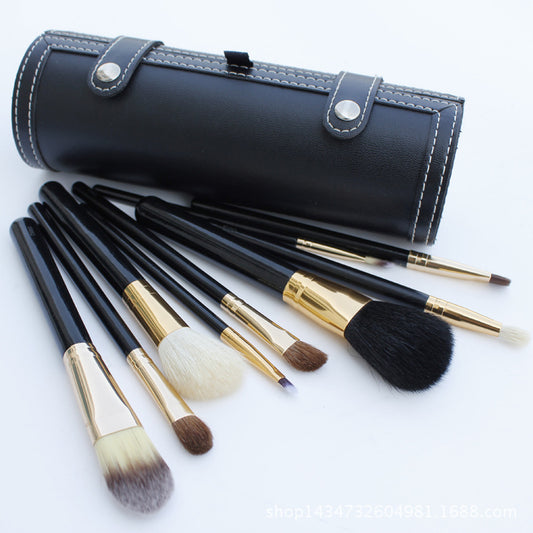 9 Piece Black and Gold Makeup Brush Set
